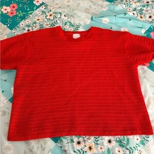 Red Crochet Women's Blouse